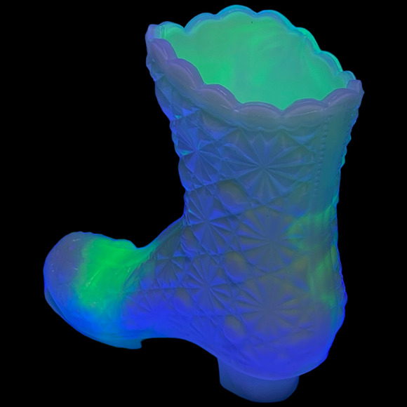 Daisy Button High Top Boot Shoe Boyd Glass 2000 Millennium White Swirl - Picture 5 of 16